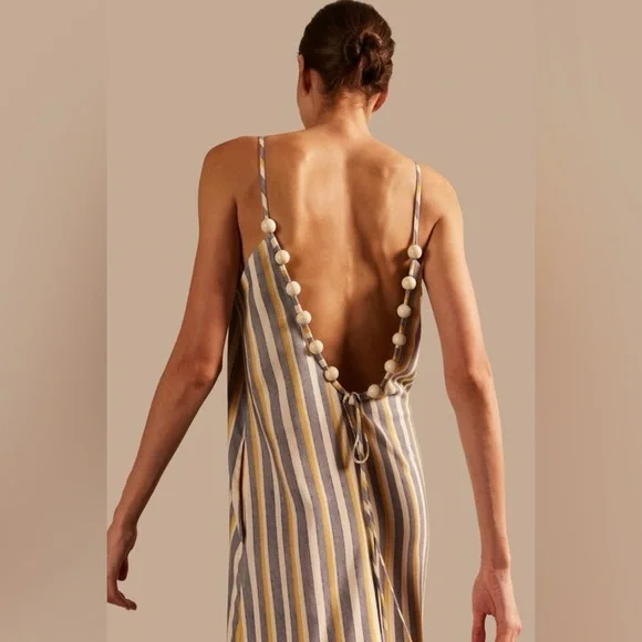 NWT Adriana Degreas Golden Age Straps Maxi Dress Small - Picture 1 of 6